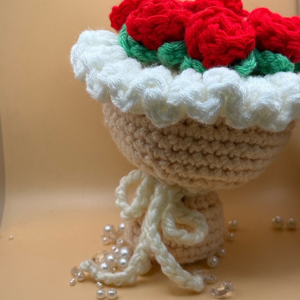 🌹✨Jumbo Stuffed Crochet Rose Flower Bouquet!✨🌹